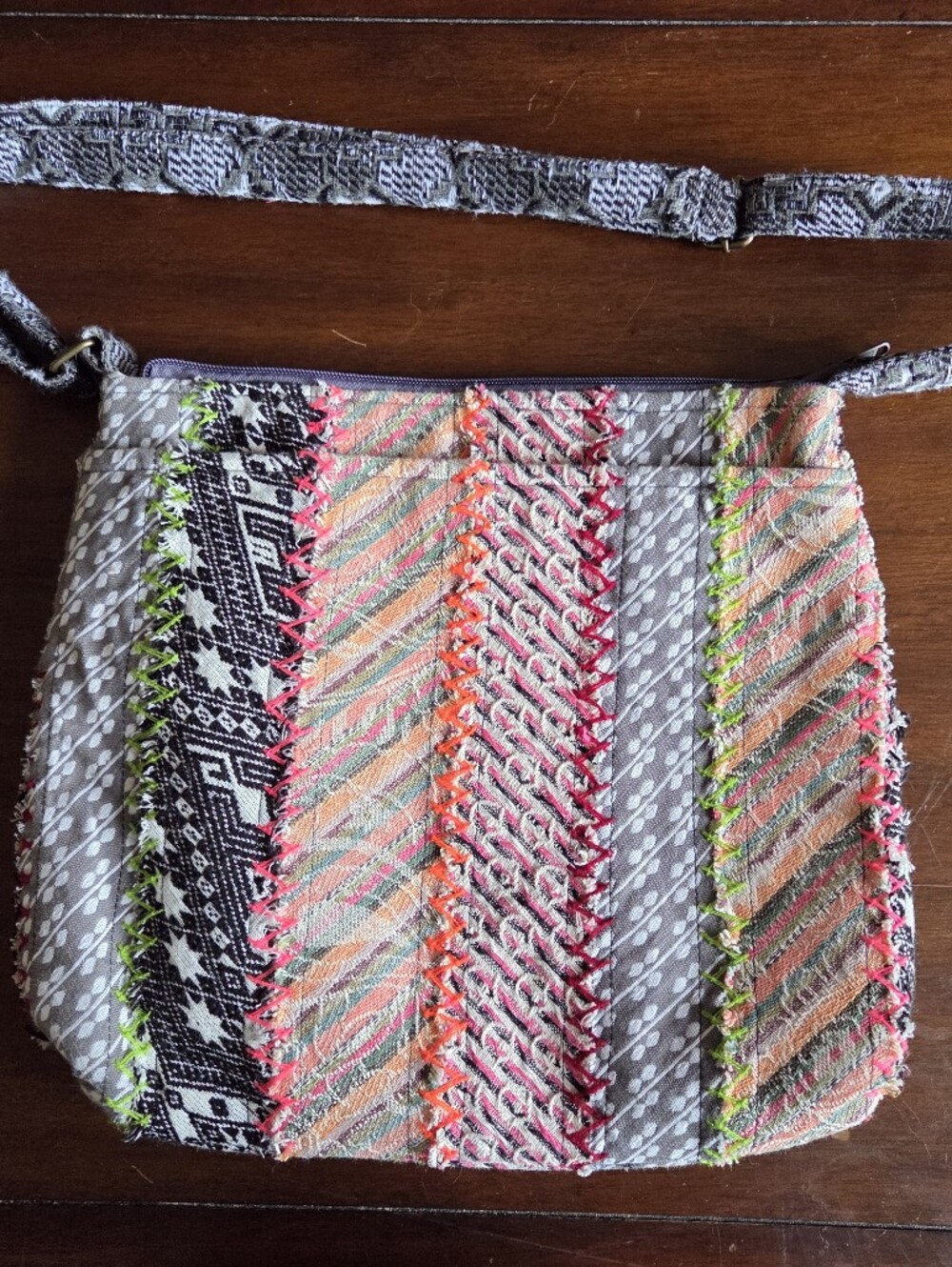 Demdaco Cream and Brown Fabric Bag With Original Fabric Tag